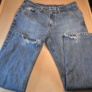 Cinch Men's Distressed Blue Denim Relaxed Jeans